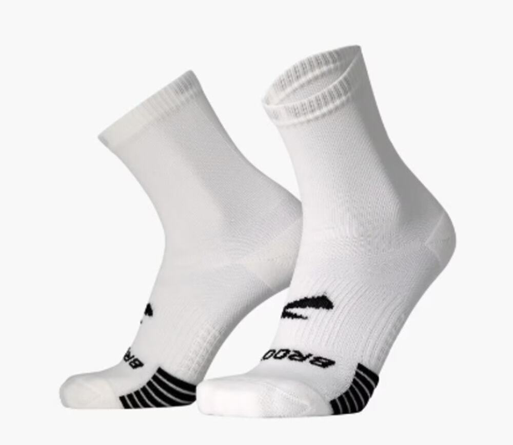 Brooks Unisex XL 1 Pair White Ghost Lite Arch Support Crew Sock Athleisure A32-3